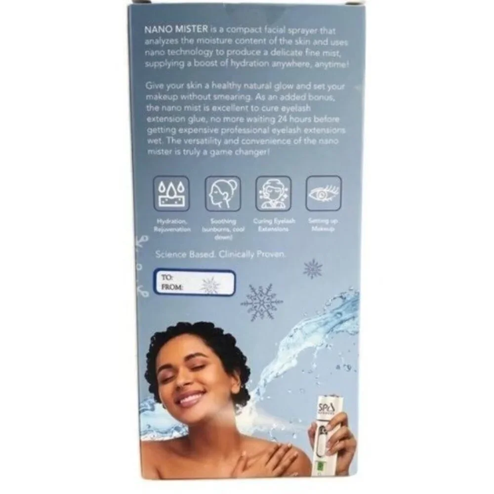 Spa Sciences Nano Mister Compact Facial Mist Sprayer With Digital Skin Analyzer